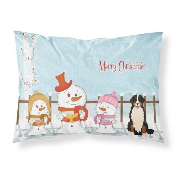 Carolines Treasures BB2367PILLOWCASE Merry Christmas Carolers Bernese Mountain Dog Fabric Standard Pillowcase; 20.5 x 0.25 x 30 in. BB2367PILLOWCASE - main